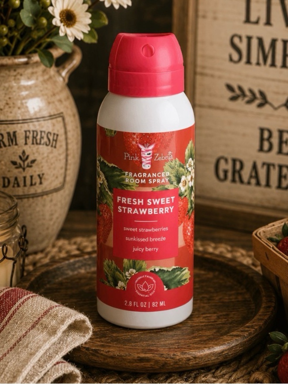 Pink Zebra Fresh Sweet
strawberry Room Spray